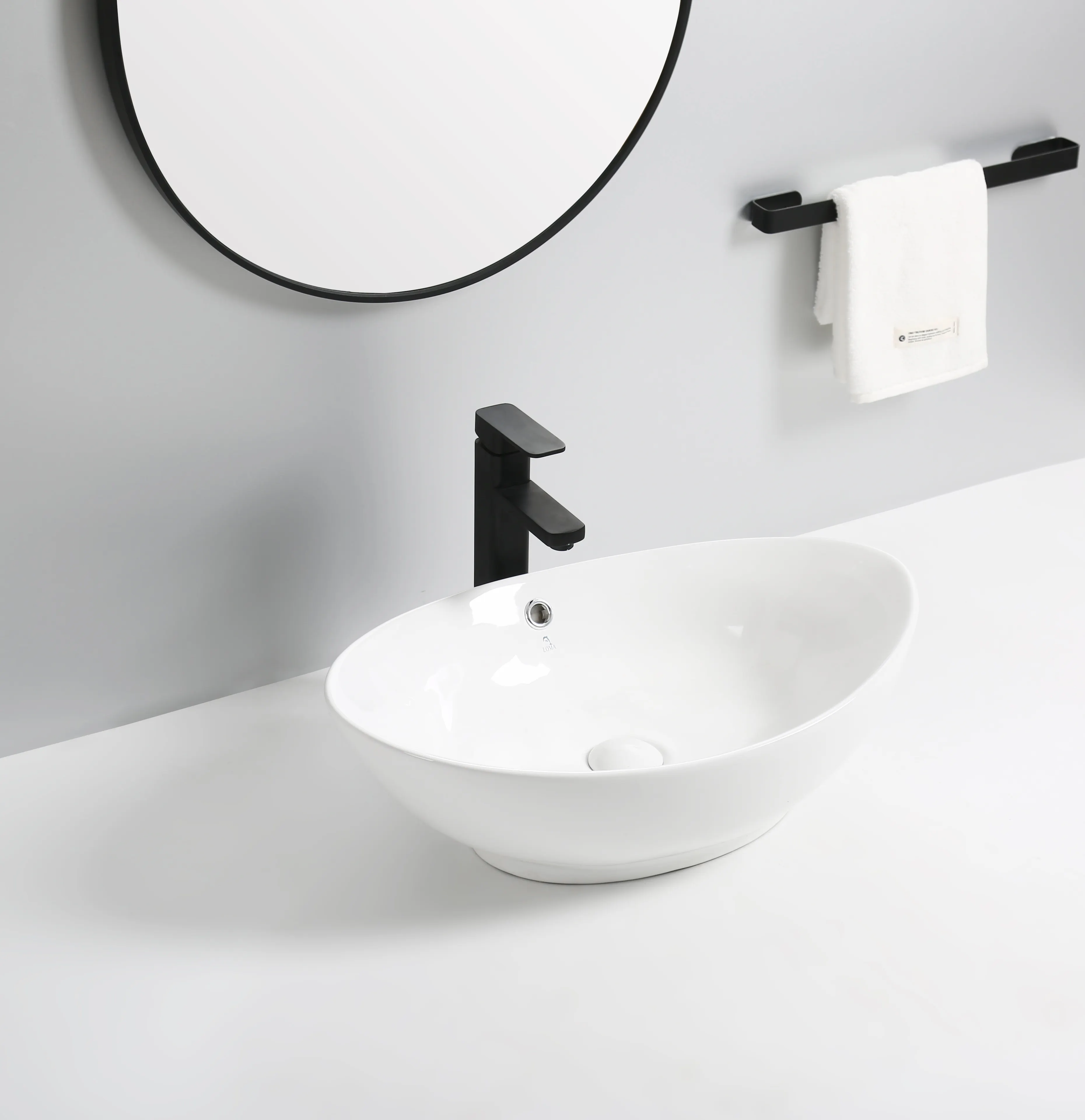 Oneup — plateau de table en céramique, fait à la main, luxe, design ovale, petit bol de salle de bains, lavabo en céramique, artistique et moderne