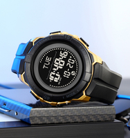 Montre numérique de sport de plein air pour homme SKMEI 2564, alarme, résistante à l'eau, cadran en résine, multifonction, boussole, stockage de données de calories et de kilomètres