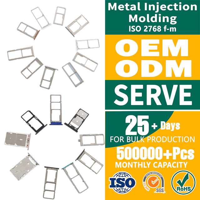 Customized Stainless Steel SIM Card Tray Components Metal Injection Molding Parts for Mobile Devices