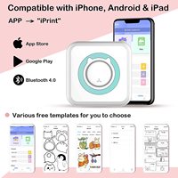 Printer Saku Mini Bluetooth Portabel untuk Label Stiker dan Struk, Cocok untuk Perjalanan dan Bisnis