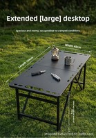 Table tactique pliante en alliage d'aluminium extra-large, table pliante hydraulique portable pour voiture, pour le camping et les pique-niques