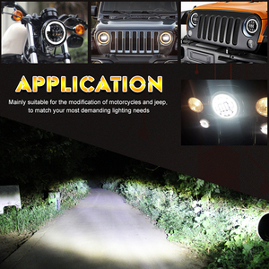 LED de luz de la cabeza DRL señal en ámbar amarillo de cromo de plata negro 75W fuera de la carretera 4WD 12v 24v coche 7 pulgadas ronda Led faro - Product Image 4