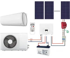 2 tonnes 24000Btu Dc onduleur hybride alimenté solaire climatiseur Ac Mini unité divisée pour un usage domestique