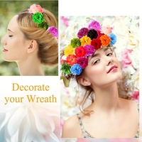 Têtes de fleurs artificielles en gros, 5 cm, mini-guipures colorées en fausse soie pour loisirs créatifs, décorations de la fête des Mères et de Noël