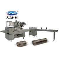 Machine à biscuits automatique à grande vitesse Skywin, 3 servomoteurs, contrôle PLC, remplissage électrique, étiquetage, scellage, sachet en aluminium, plastique