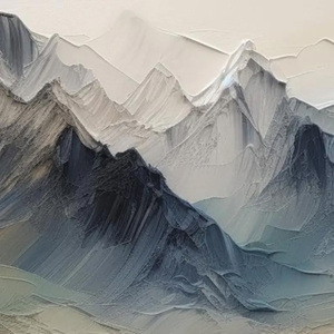 Original 3D Mountain Landscape Oil Painting Abstract Mountain Canvas Art <b>Large</b> Impasto Textured Wall Art Living Room Decor - Product Image 5