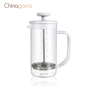 Caffettiera <span class=keywords><strong>French</strong></span> Press con Stantuffo Personalizzata in Plastica Bianca per Viaggi e Campeggio Classica in Vetro per Tè e Caffè - Product Image 1