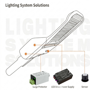 LED-Außenleuchte mit LED-<span class=keywords><strong>SPD</strong></span>-Überspannungsableiter 10KV IEC61643 11 Standard Außenlampe für Straßenflutlichtprojekte - Product Image 2