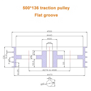 รอกสายไฟฟ้าแบบร่องเดี่ยว D500 ผลิตจากโลหะผสมเคลือบเซรามิก - Product Image 3