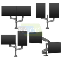 Support double moniteur KALOC DH200 réglable en hauteur, compatible 3-9 kg, avec concentrateur USB, support d'ordinateur avec bras double pour moniteur 10 kg