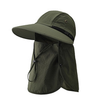 Chapeau de légionnaires amovible à séchage rapide Chapeaux de soleil pour l'extérieur et les voyages Couverture de cou de visage de protection Casquette de pêche de style personnage