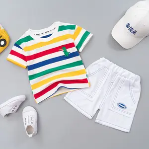 Футболка и шорты для мальчиков, хлопковая детская одежда, комплекты одежды, костюмы от 1 до 3 лет, комплект из 2 предметов