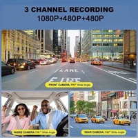 Confidentialité Conception 3.16 Pouces Écran Vidéo Multi-langue Voiture Boîte Noire 3 Canaux Caméra De Voiture 1080p WiFi Dash Cam Tableau De Bord Double Objectif