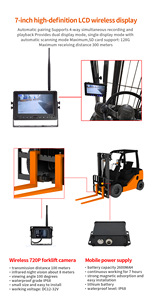 1080p HD वायरलेस फोर्कलिफ्ट रियर व्यू वाटरप्रूफ IP68 कैमरा के साथ फोकलिफ्ट कार रिवर्सिंग सहायता के लिए मॉनिटर चुंबकीय कैमरा - Product Image 4