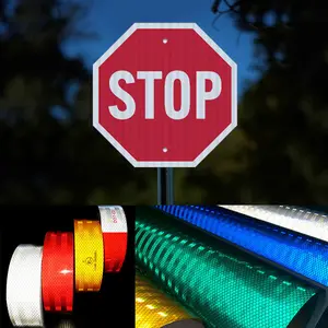Material de filme reflexivo para sinais de aviso de segurança rodoviária, cobertura retrorreflexiva de alta visibilidade Hi Vis
