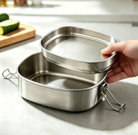 Boîte alimentaire isotherme en acier inoxydable à 2 couches avec couvercle hermétique, compatible vapeur, pour adultes et étudiants
