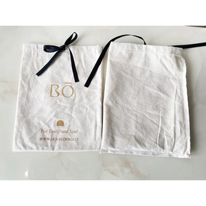 Bolsa ecológica reutilizable reciclable, cordón de algodón natural, blanca, con impresión de logotipo, barata, venta al por mayor - Product Image 2
