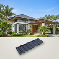 Tuiles de toiture en métal revêtues de pierres colorées modernes, tôles d'acier Galvalume imperméables pour villas, hôtels et entrepôts