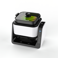 Friteuse à air électrique multifonctionnelle 4L en plastique et verre, protection environnementale, rotation à 180°, commande tactile, compatible application, pour maison et camping-car