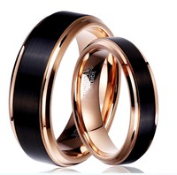 Bague en tungstène personnalisée TG pour hommes et femmes, plaquée or, avec zircon cubique CZ, noir, bleu, argent, alliances pour hommes, alliance de couple