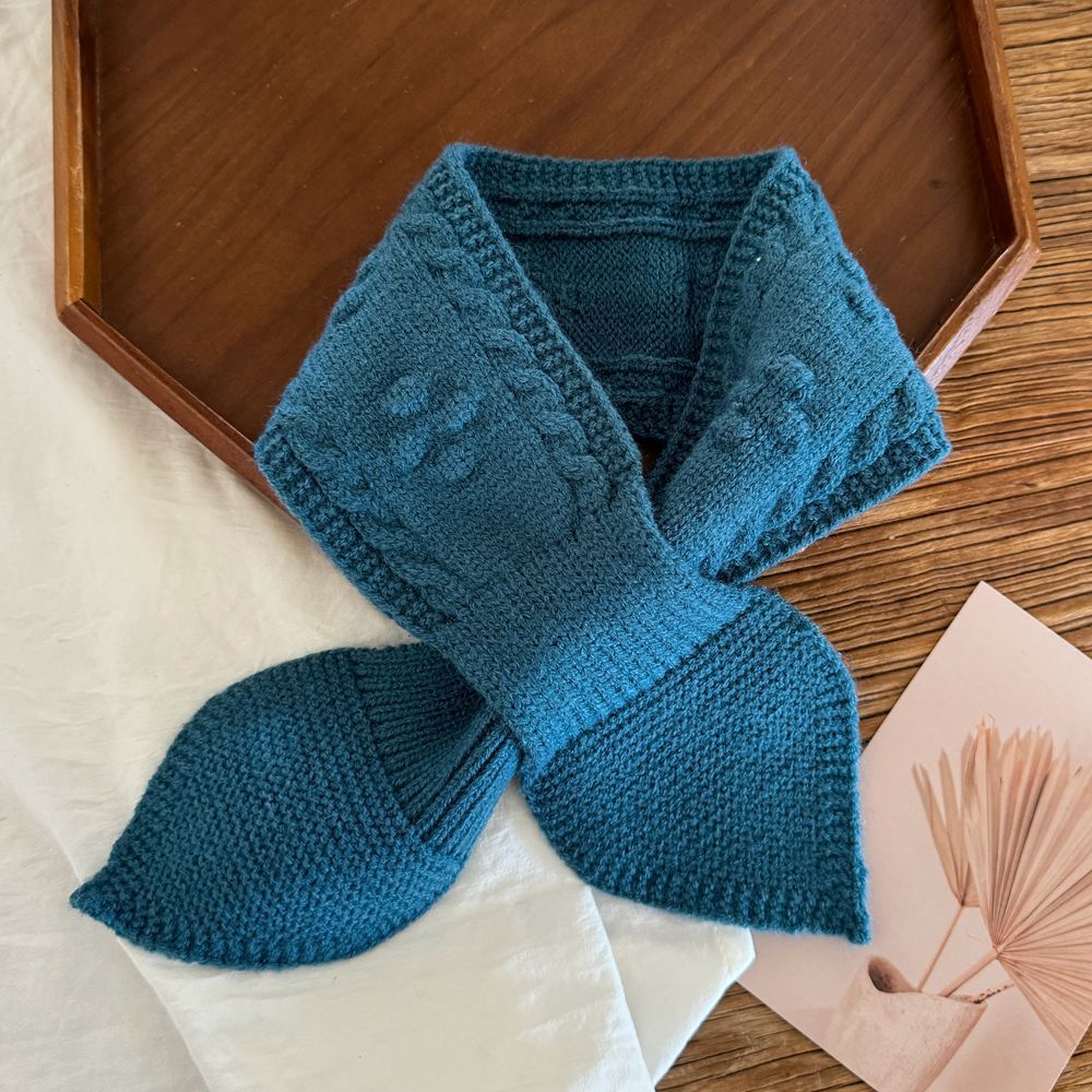 Écharpe croisée Doudou-bleu paon-60-80cm