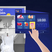Machine à glace italienne professionnelle 48L/H à 5 programmes, congélateur discontinu automatique pour crème glacée et açaï