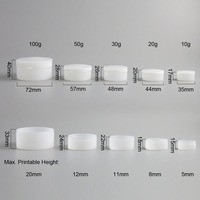 Pot rond à onguent en plastique blanc, pot de gel pour cheveux, emballage cosmétique, vente en gros, 10g 20g 30g 1oz 50g 100g