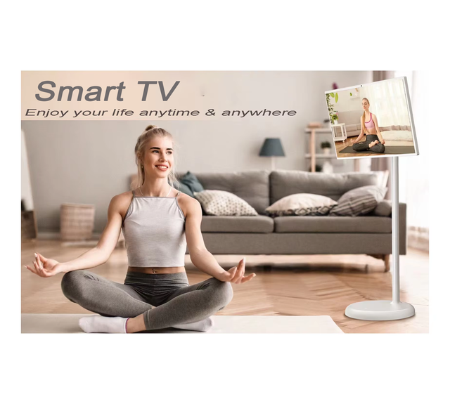 21.5 Inch Smart Tv Support 1920x1080 Screen Floor  Smart Moving TV LCD Smart Display Screen Indoor Use