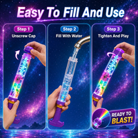 Pistolet à eau LED transparent avec effet de jet arc-en-ciel, grande capacité, pour la plage, la piscine et les jeux de jardin