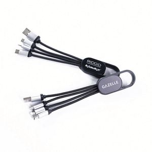 Factory Price High Quality Wholesale 4 in 1 <b>Usb</b> <b>Cable</b> Led Light Custom logo Carabiner Charge <b>USB</b> <b>Cable</b> - Product Image 1