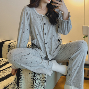Pyjama d'automne en modal pour <span class=keywords><strong>femme</strong></span> avec coussinets de poitrine - Motif dessin animé mignon et de grande valeur - Product Image 6