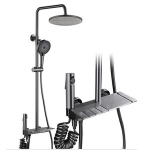 Juego de cabezal de ducha Piano Four Gear para uso doméstico, con botón de silicona líquida de alta presión para salida de <span class=keywords><strong>agua</strong></span> - Product Image 3