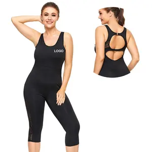 Sexy Yoga Sets Workout One Piece Jumpsuit Women&#39;s Sports Fitness Yoga Set 4XL Plus Size Black Sportswear Fitness & Yoga Wear