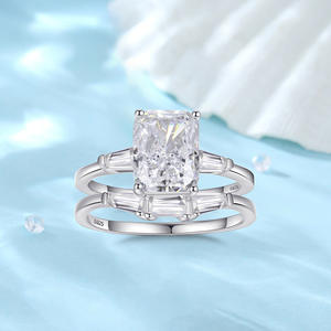 2.5ct Iced Cut Belofte Ringen 925 Sterling Zilver 925 Sterling Zilver Casual Ringen Voor Dames Mode Ringen Voor Vrouwen - Product Image 3