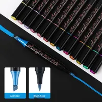 Ensemble de marqueurs acryliques souples à couleurs métalliques pour étudiants en art, anti-transfert, pour dessin et gribouillage, personnalisés en Chine