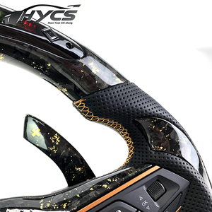 Volante Personalizado de Fibra de Carbono Forjado en Oro con LED para Seat Cupra Tavascan Terramar Formentor VZ <span class=keywords><strong>Leon</strong></span> Ibiza Ateca Arona - Product Image 6