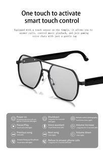 Lunettes intelligentes GS12 en métal à double pont avec chargement magnétique et verres photochromiques – Lunettes de soleil connectées portables - Product Image 4