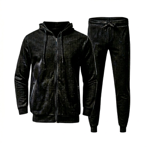Prix de gros, meilleure qualité, ensemble de survêtement pour homme en coton 100% écologique, grande taille, à capuche, uni, léger, design 2 en 1, séchage rapide - Product Image 1
