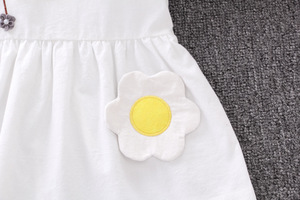 Best Selling Products Kids <b>Flower</b> Clothing Casual Cute Sun Print Sleeveless White Girl Dress - Product Image 5