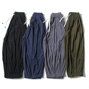 กางเกงขายาวบุขนหนานุ่มสำหรับผู้ชาย ผ้าลูกฟูก ไซส์ใหญ่ ทรงหลวม ขากว้าง กางเกงลำลองสำหรับฤดูใบไม้ร่วงและฤดูหนาว - Product Image 3