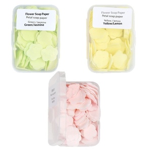 Feuilles <span class=keywords><strong>de</strong></span> <span class=keywords><strong>savon</strong></span> en papier portables pour le lavage des mains, jetables, format voyage, en forme <span class=keywords><strong>de</strong></span> pétale, parfumées à la rose, dans une boîte - Product Image 5