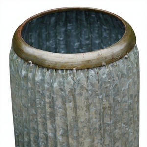 Antique Small <b>dolly</b> <b>tub</b> Galvanised metal chevron pattern Outdoor use galvanized planters Customized large <b>tubs</b> - Product Image 2