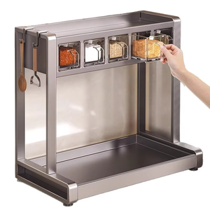 Étagère à épices moderne multifonctionnelle à double niveau en acier au carbone, personnalisable, facile à installer, vente chaude 2025 - Product Image 1