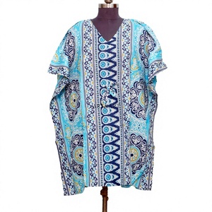 Caftán de Algodón con Estampado Digital Floral, Cintura Natural, Ecológico, Transpirable, Vestido de Novia para Mujer - Product Image 1