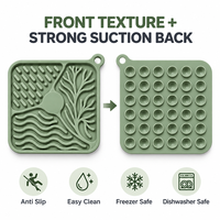 Tapis de léchage en silicone Premium 2 pièces pour chiens et chats, mangeoire lente, tapis d'enrichissement pour animaux avec forte ventouse, OEM ODM Marque Privée Vente en Gros