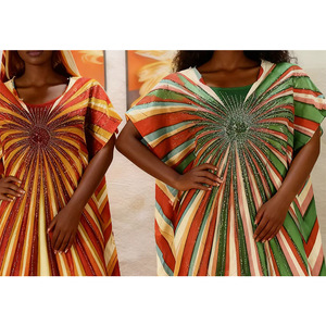 Vestido Largo Holgado con Mangas Murciélago a Rayas, Estilo Sudamericano, Antiestático, <span class=keywords><strong>Vintage</strong></span>, Nuevo en <span class=keywords><strong>eBay</strong></span>, para Mujer, Transfronterizo - Product Image 3