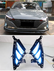 Offre Spéciale LED feux de jour DRL pour <span class=keywords><strong>Hyundai</strong></span> Elantra 2020-2021 étanche pare-chocs avant antibrouillard bleu 12V jaune tension nouveau - Product Image 2