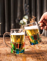 Tasse en verre à bière en diamant, Logo personnalisé, boîte de nuit, verrerie à bière, ensemble de chope à bière multicolore, grand verre à bière, offre spéciale