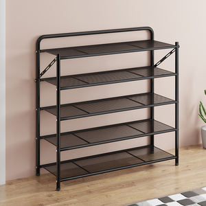 卸売5層金属グリッド折りたたみ式靴ラックスタンド耐圧折りたたみ靴オーガナイザー侵入用クローゼット用 - Product Image 3