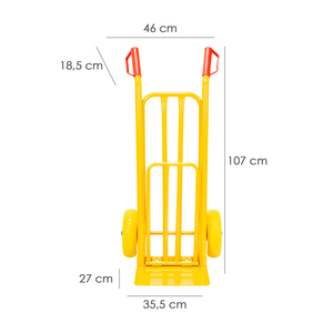 Carretilla de Almacén / Carretilla para Sacos con Pala Plegable, Ruedas Sólidas, Llantas de Plástico - Product Image 4